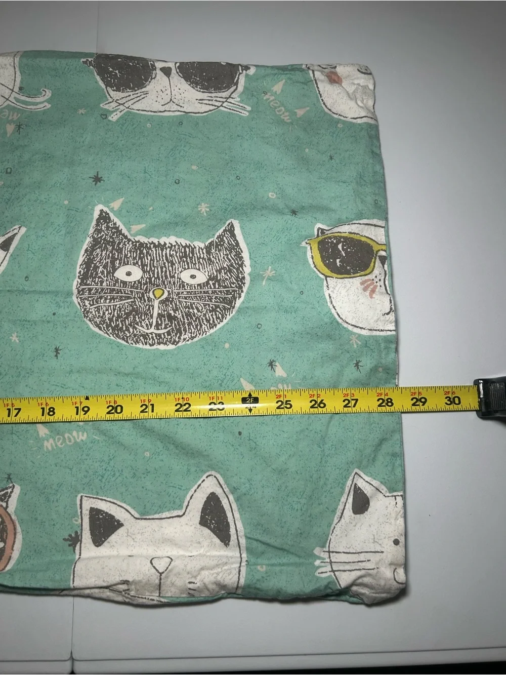 Cat Print Bedding Pillowcase Standard Teal Unbranded 100% Cotton Soft Sleep